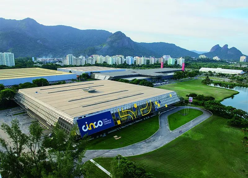 Vista aérea do Riocentro, centro de convenções