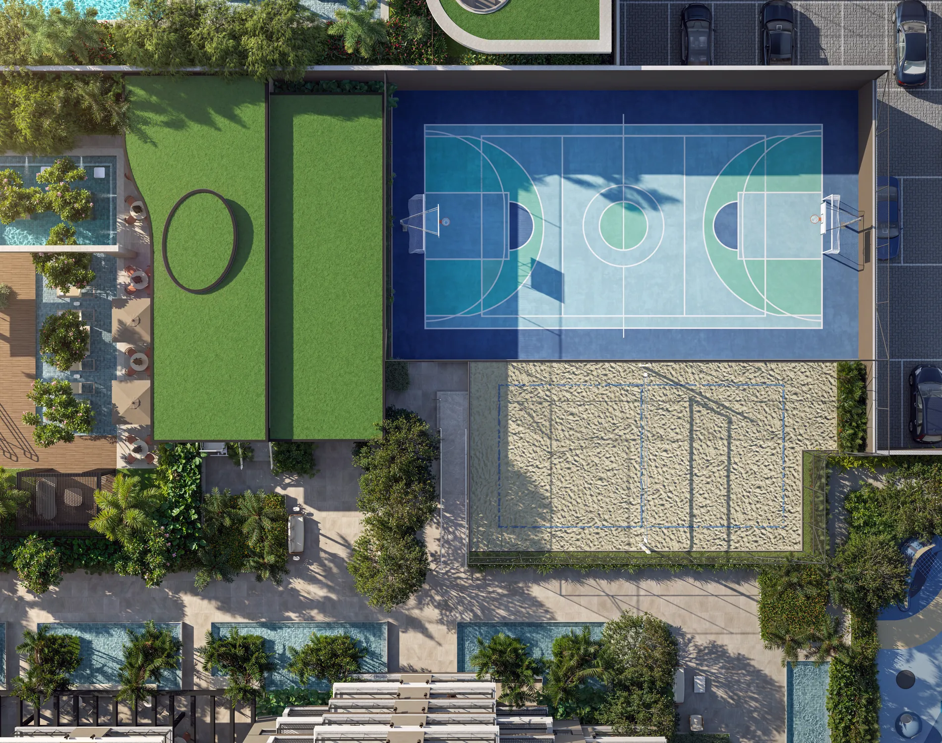 Quadra recreativa e quadra de areia | ON Resort Cidade Jardim