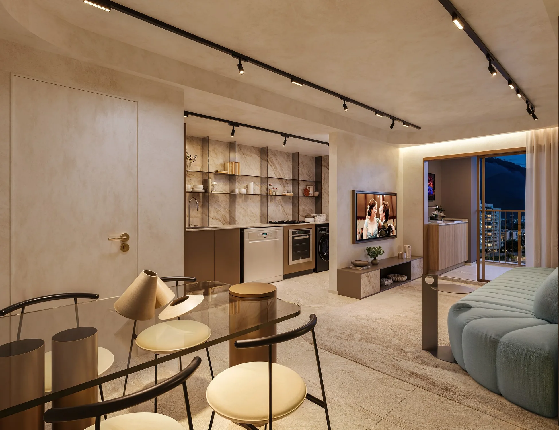 Sala do apartamento de 2 quartos | Ed. Ibiza | WE Barra by Living