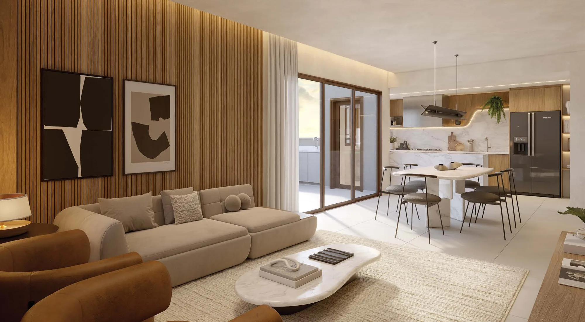 Sala da cobertura linear | Ed. Miami | WE Barra by Living